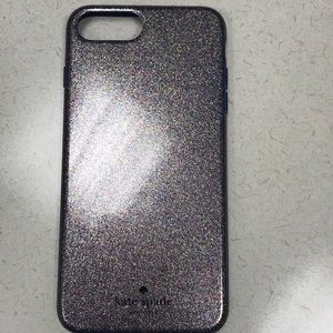 Kate spade blue and multi colored glitter case